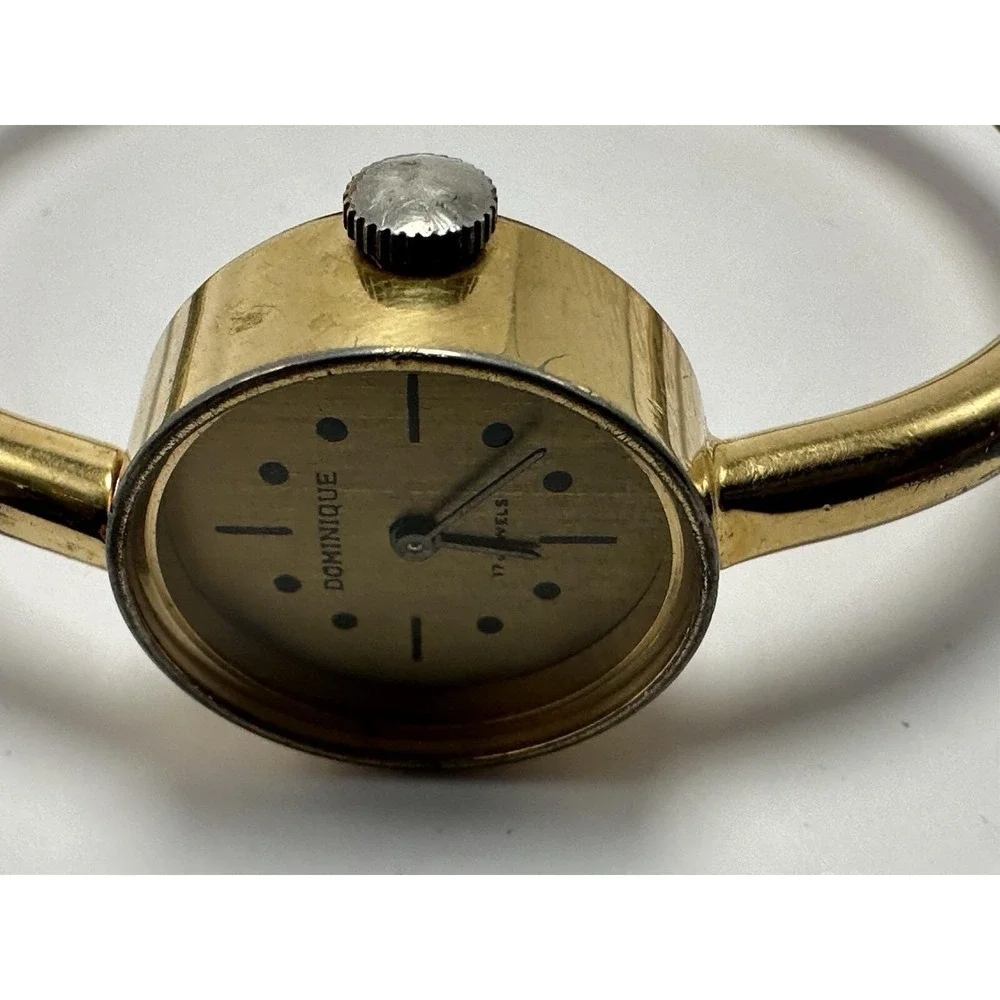 Dominique Ladies Mechanical Wind‎ Vintage Cuff Watch 17 Jewels 22MM 6.25